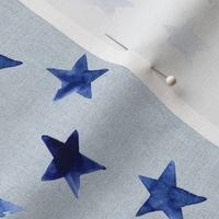 Watercolor Stars // Blue Linen