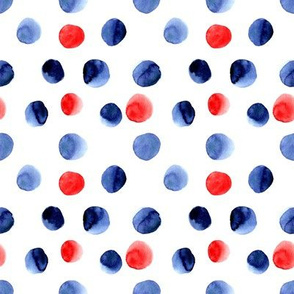 Red and Blue Watercolor Dots