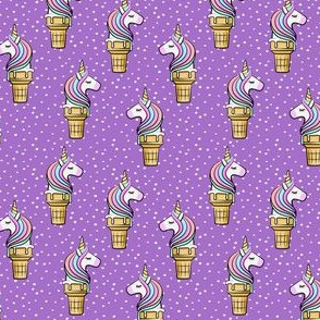 (small scale) Unicorn Cones - Unicone - purple  polka - LAD19BS