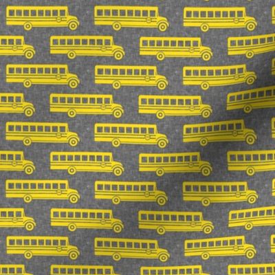 School bus - yellow on grey - back to school -  LAD19