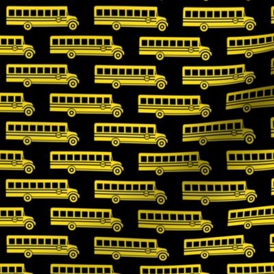 School bus - yellow on black  - back to school -  LAD19