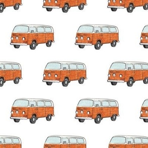 Retro Camper Bus - vintage car - orange - LAD19