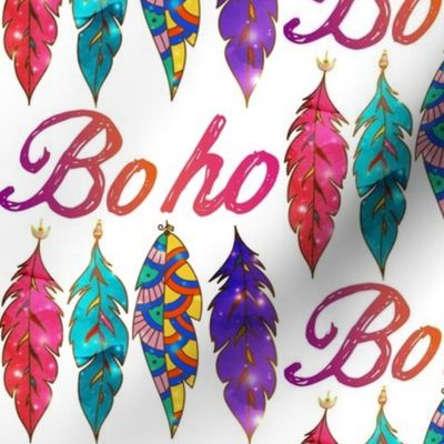 Colorful Boho Feathers 