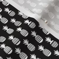 Fun black and white ananas geometric pineapple fruit summer beach theme illustration pattern SMALL