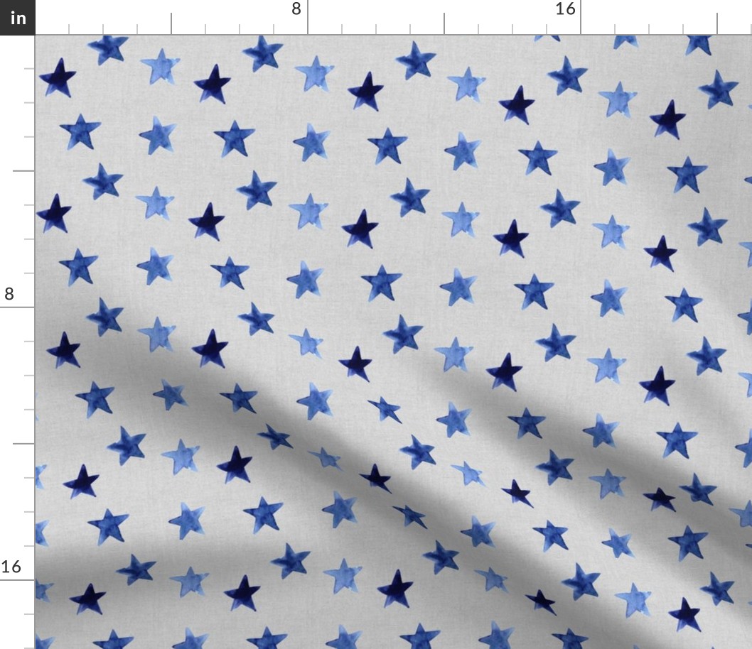 Watercolor Stars // Gray Linen