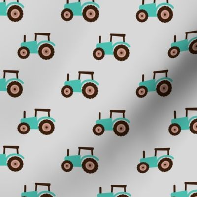 Super cool kids tractor farm truck country side adventures mint brown retro gray