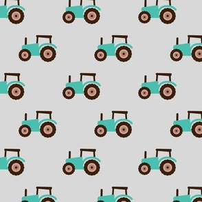 Super cool kids tractor farm truck country side adventures mint brown retro gray