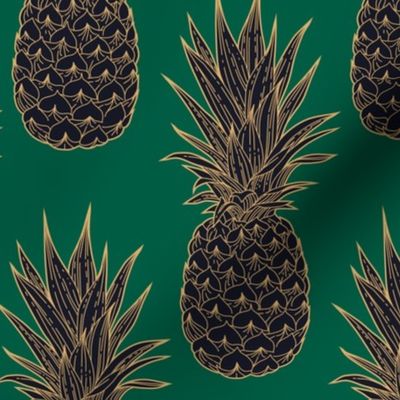 pineapples on green