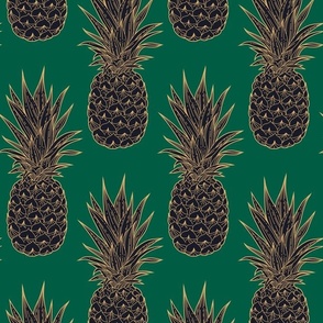 pineapples on green