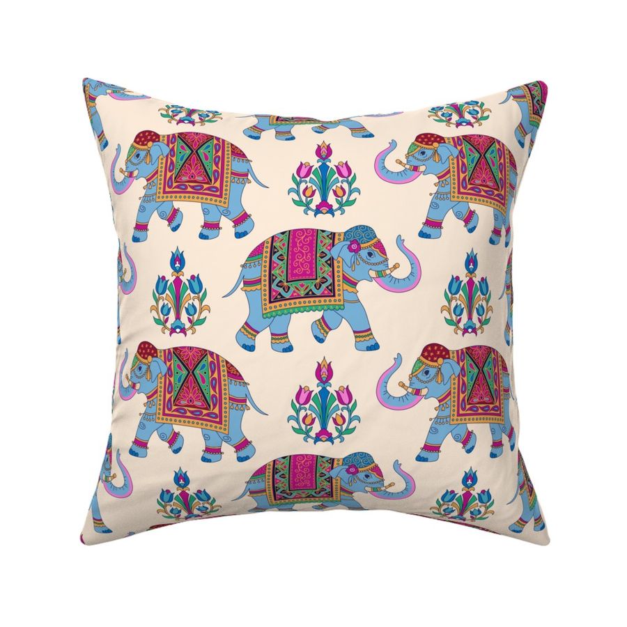 indian elephants Fabric | Spoonflower
