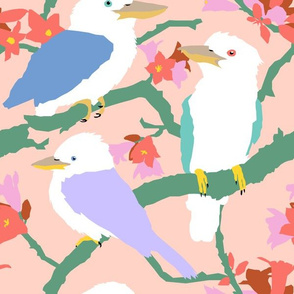 Kookaburra Birds + Little Kurrajong Flowers