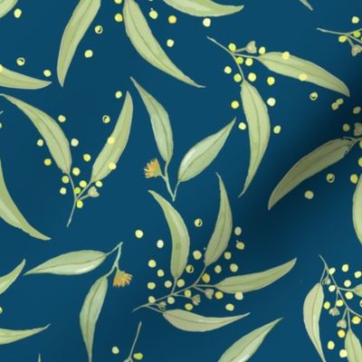 Wattle & Gum - Teal background