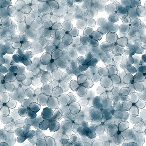 Monochrome  Charcoal Blue Hydrangeas