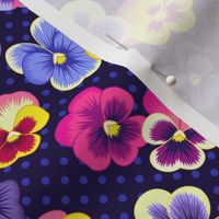 pansies and polka dot