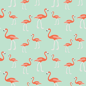 Green flamingos 