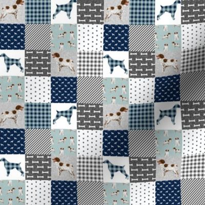 TINY - brittany spaniel pet quilt b  dog nursery cheater quilt wholecloth - 1" squares