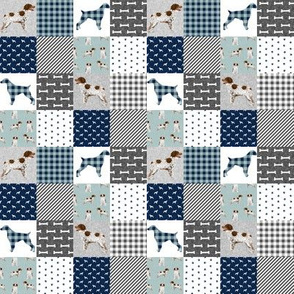 TINY - brittany spaniel pet quilt b  dog nursery cheater quilt wholecloth - 1" squares
