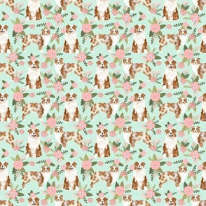 TINY _ australian shepherd red merle pet quilt d coordinate floral dog fabric 