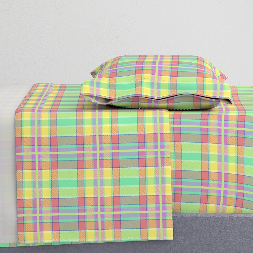 Wren's  Tartan #5 - lime, mint, bubblegum