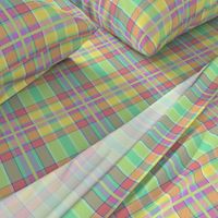 Wren's  Tartan #5 - lime, mint, bubblegum