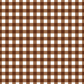 Gingham Plaid Check _Red Brown