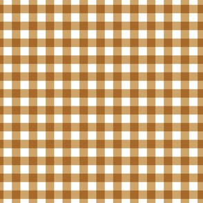 Gingham Plaid Check Golden Orange