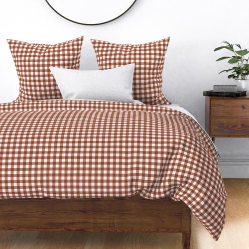 Gingham Plaid Check _Rust Red