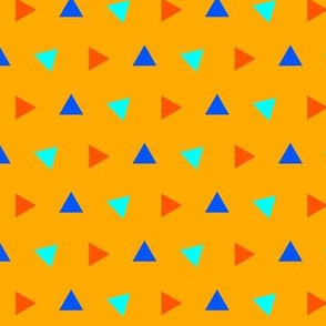 Orange and Blue Ditsy Triangles