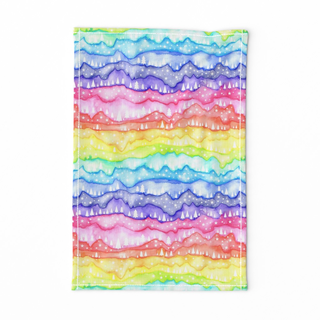 Rainbow Watercolour Landscape