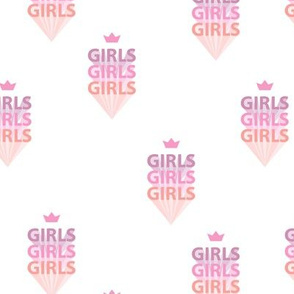 Girls girls girls woman empowerment and girls super hero print retro typography