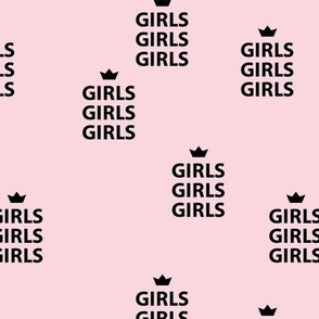 Girls girls girls woman empowerment and girls super hero print typography black pink