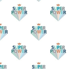 Superpower boys super hero print typography rainbow 