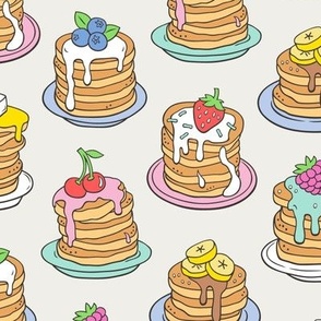 Pancakes & Fruit Food on Cloud Grey