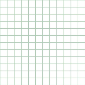 farmhouse grid sage green on white