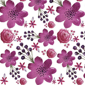 Plum Purple Floral - Large 