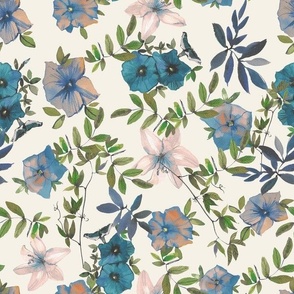 Meadow Flowers Pastel Blue