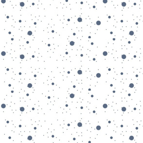 Multi sized dots denim blue