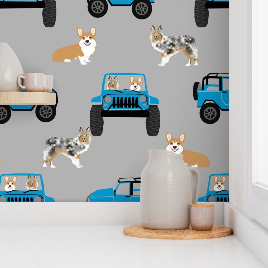 custom corgi sheltie jeep