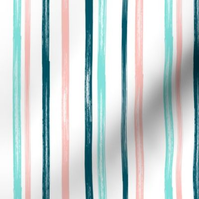 Pink and teal stripe - coordinate - LAD19