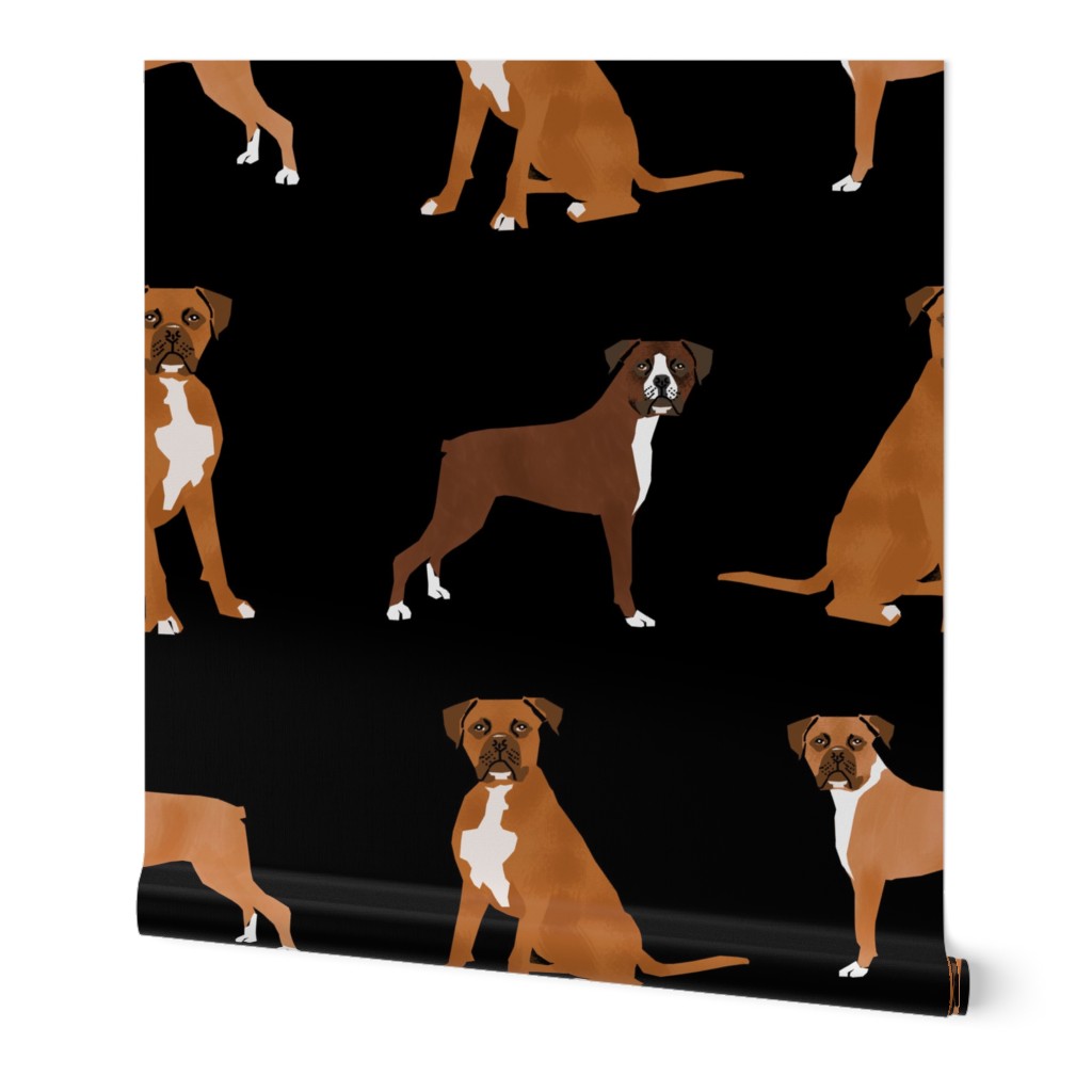 boxer pet quilt a dog breed nursery coordinate - black