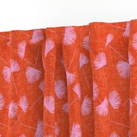 fan palm - pink on orange - palm leaves - LAD19