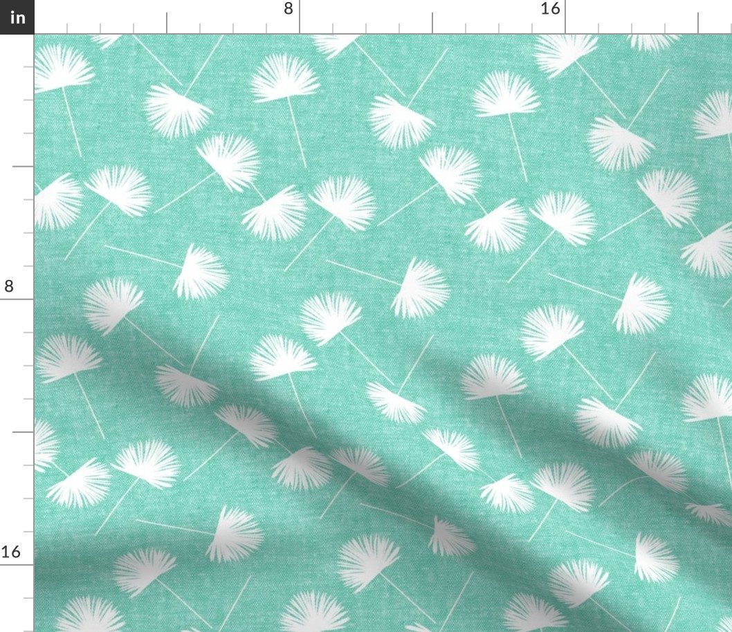 fan palm - teal - palm leaves - LAD19