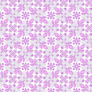 Folk floral - purple on white