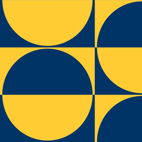 The Navy and the Yellow: Half-Drop Half Circles