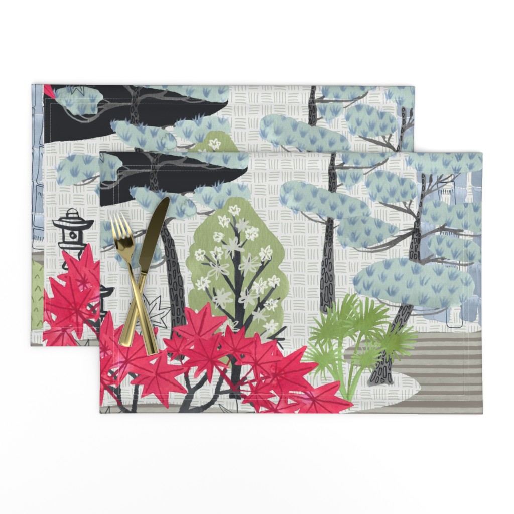 Japanese Garden Panel Print / Fat Quarter