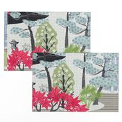 Japanese Garden Panel Print / Fat Quarter