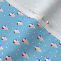 (micro scale) Red White and Blue snow cones - light blue with stars - LAD19BS