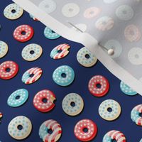 (micro scale) Stars and Stripes - Flag Donuts - Dark Blue LAD19BS