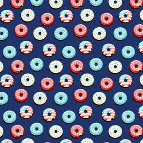 (micro scale) Stars and Stripes - Flag Donuts - Dark Blue LAD19BS