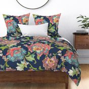 Chintz navy  